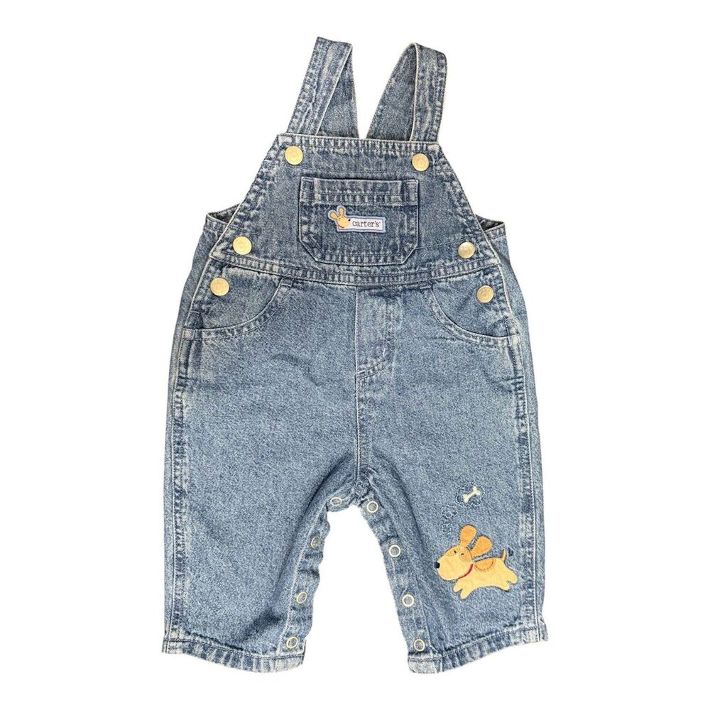 Vintage Carter's Baby Overalls Puppy Dog 9 Months